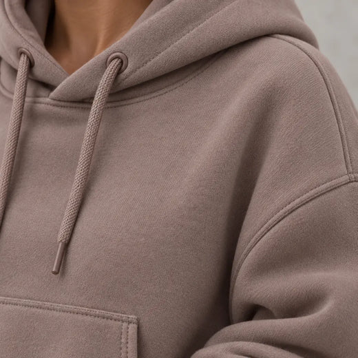 Lounge Set - Women's Oversized Hoodie & Tapered Joggers - Mocha