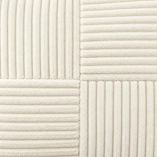 Throw Pillow Covers, Set of 2 - Corduroy Patchwork 18 x 18 in - White