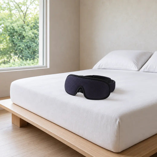 Sleep Mask - Contoured 3D Eye Mask with Adjustable Strap - Navy Blue