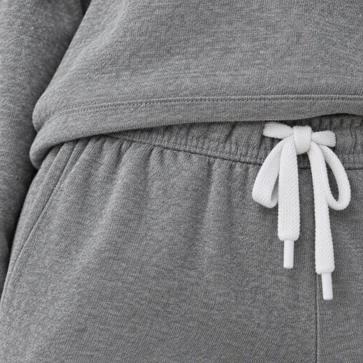 Women's Two-Piece Lounge Set - Crewneck Sweatshirt & Jogger Pants - Gray