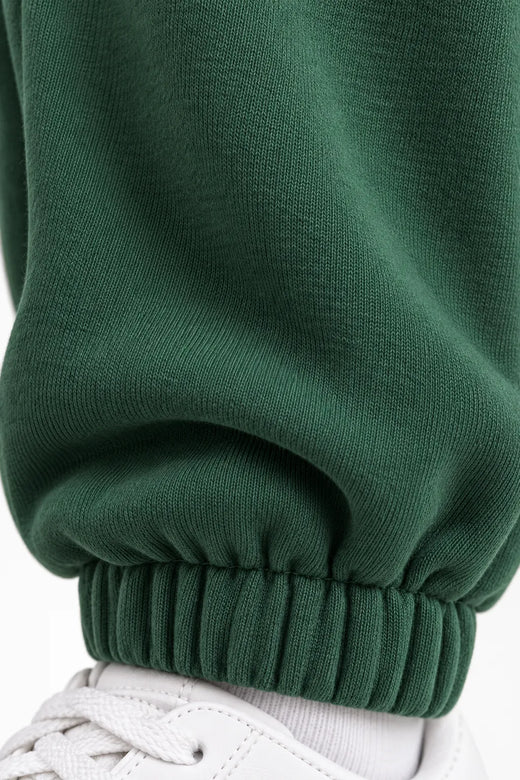 Women's Jogger Sweatpants - High Waist Baggy Lounge Pants with Pockets - Forest Green