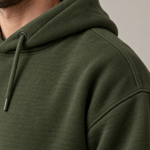 Men's Hoodie Lounge Set - Oversized Hoodie & Cuffed Joggers - Olive