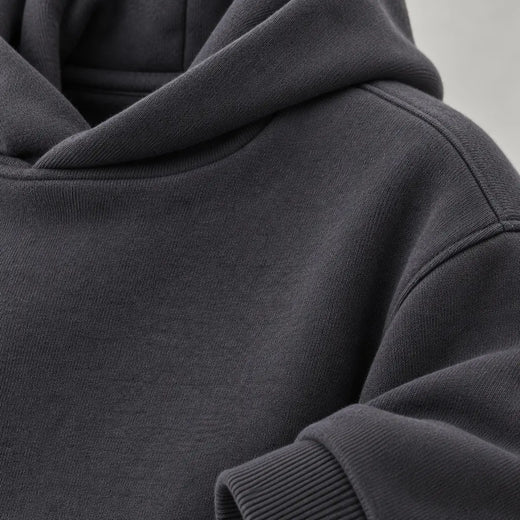Men's Hoodie Lounge Set - Pullover Hoodie & Drawstring Jogger Pants - Charcoal