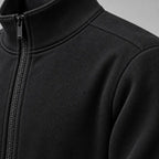 Men's Two-Piece Lounge Set - Stand Collar Full-Zip Jacket & Jogger Pants - Black