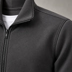 Men's Two-Piece Lounge Set - Stand Collar Full-Zip Jacket & Jogger Pants - Charcoal