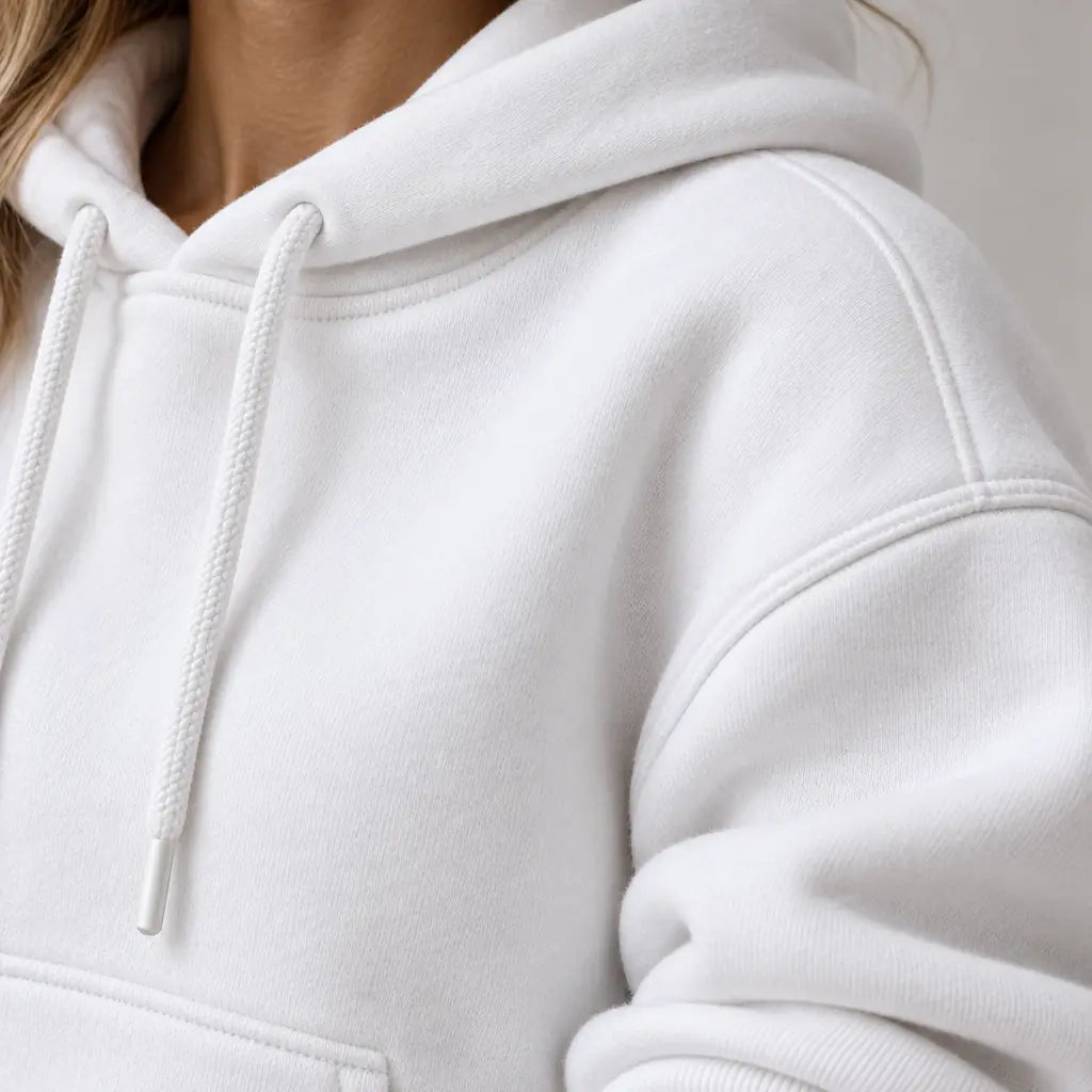 Lounge Set - Women's Oversized Hoodie & Tapered Joggers - White