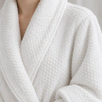 Women's Plush Robe - Shawl Collar Ankle Length Belted with Pockets - White