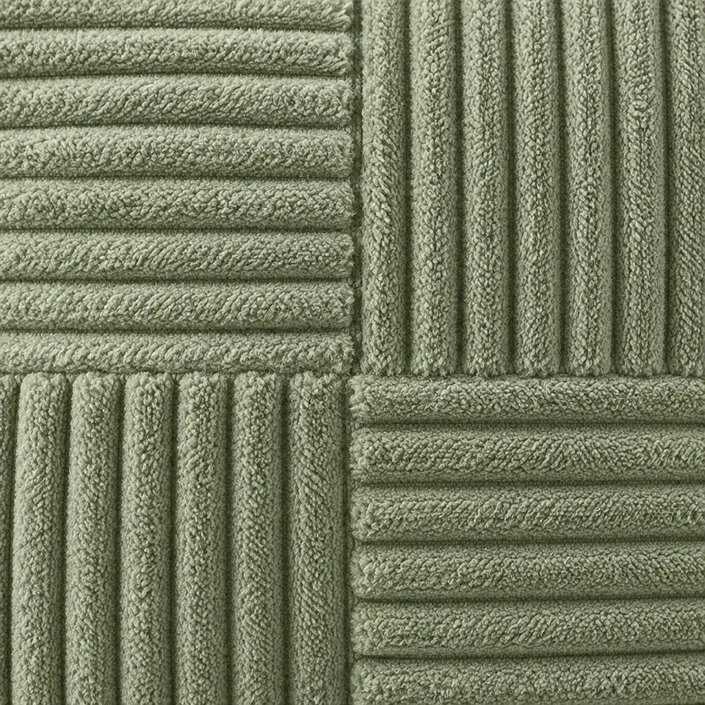 Throw Pillow Covers, Set of 2 - Corduroy Patchwork 18 x 18 in - Green
