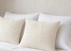 Throw Pillow Covers, Set of 2 - Corduroy Patchwork 18 x 18 in - White