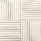 Throw Pillow Covers, Set of 2 - Corduroy Patchwork 18 x 18 in - White
