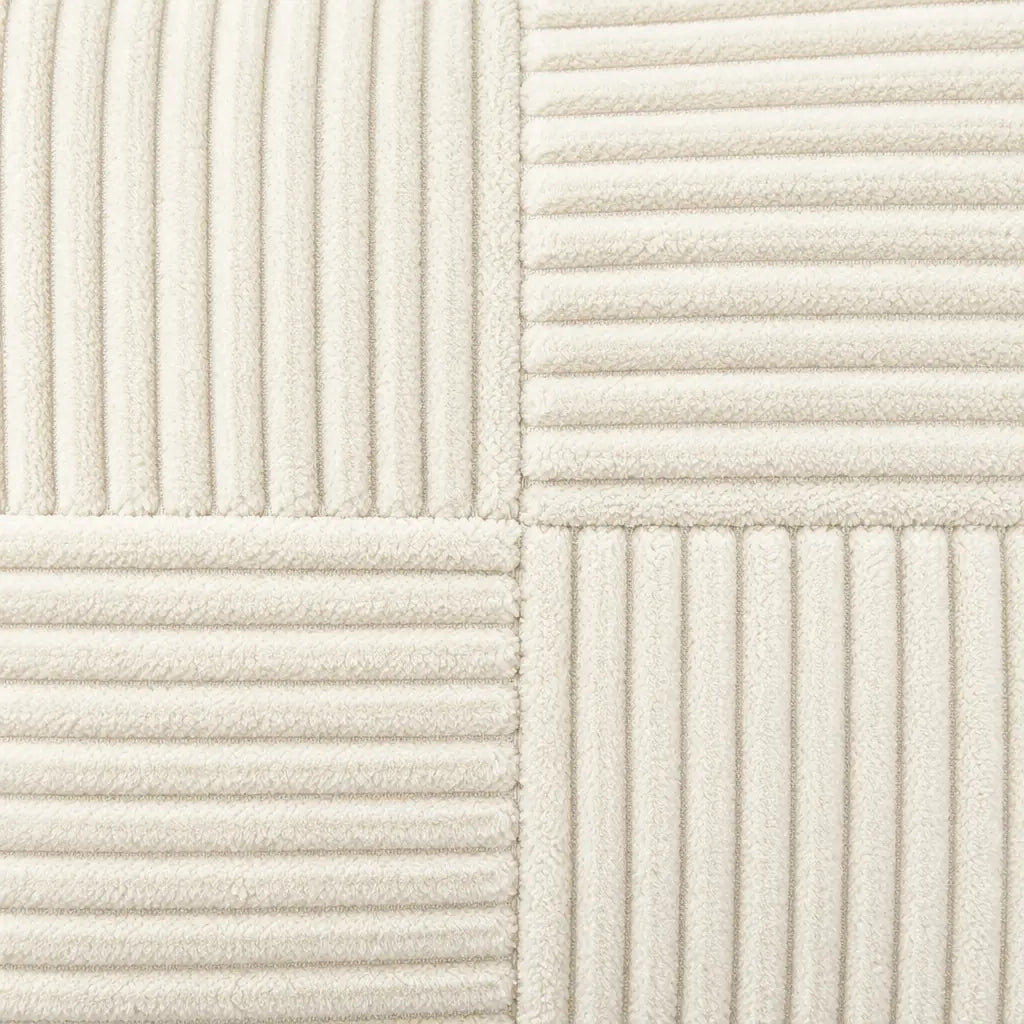 Throw Pillow Covers, Set of 2 - Corduroy Patchwork 18 x 18 in - White