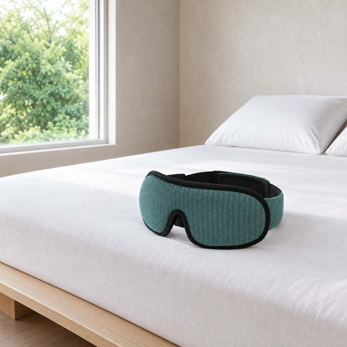 Sleep Mask - Contoured 3D Eye Mask with Adjustable Strap - Green