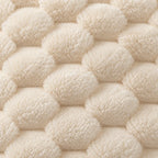 Throw Pillow Covers, Set of 2 - Bubble Textured Plush - Cream