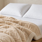 Throw Blanket - Jacquard Velvet Throw with Plush Reverse - Apricot