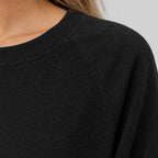Women's Two-Piece Lounge Set - Crewneck Sweatshirt & Jogger Pants - Black