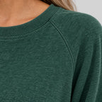 Women's Two-Piece Lounge Set - Crewneck Sweatshirt & Jogger Pants - Forest Green