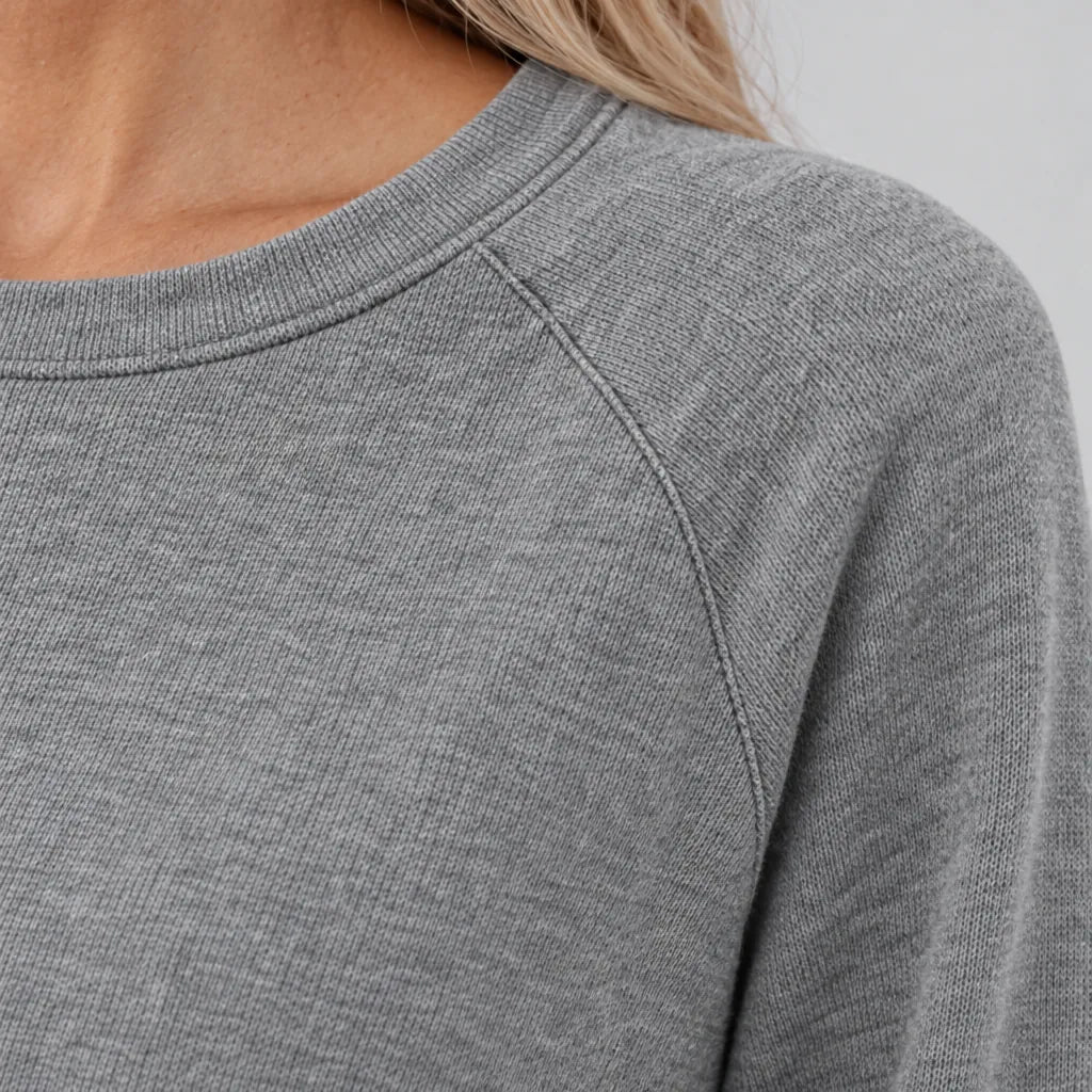 Women's Two-Piece Lounge Set - Crewneck Sweatshirt & Jogger Pants - Gray