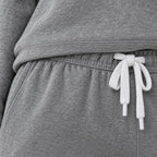 Women's Two-Piece Lounge Set - Crewneck Sweatshirt & Jogger Pants - Gray