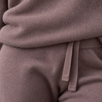 Women's Turtleneck Knit Lounge Set - Sweater & Wide-Leg Pants - Mauve