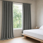 Chenille Blackout Curtains, 2 Panels - 98% Light Blocking - Gray