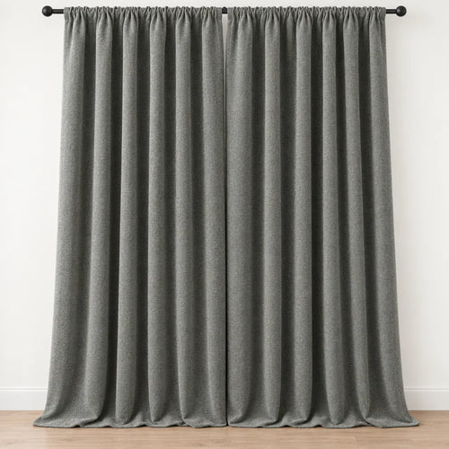 Chenille Blackout Curtains, 2 Panels - 98% Light Blocking - Gray