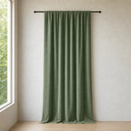 Chenille Blackout Curtains, 2 Panels - 98% Light Blocking - Green