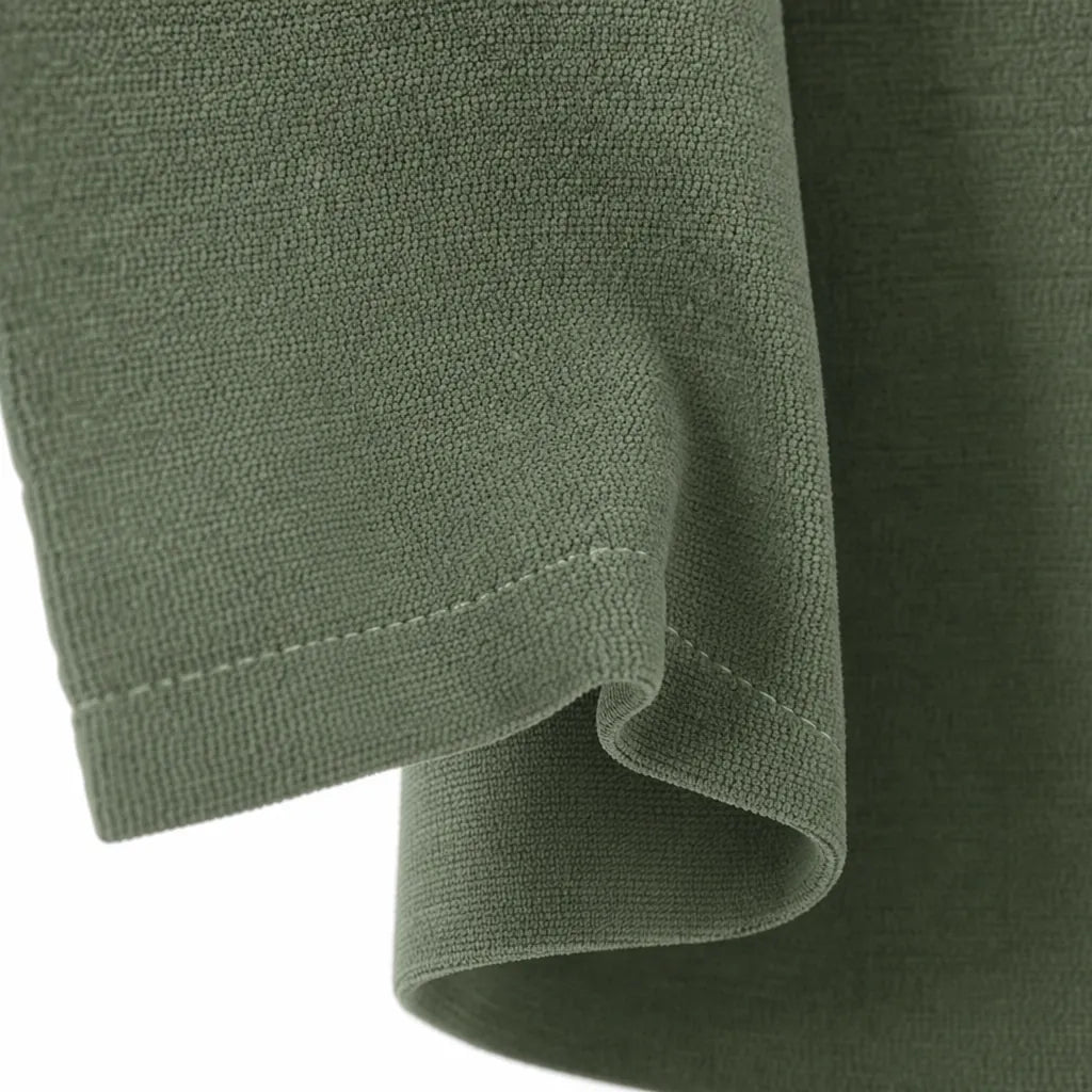 Chenille Blackout Curtains, 2 Panels - 98% Light Blocking - Green