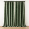 Chenille Blackout Curtains, 2 Panels - 98% Light Blocking - Green