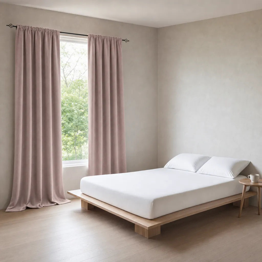 Chenille Blackout Curtains, 2 Panels - 98% Light Blocking - Pink