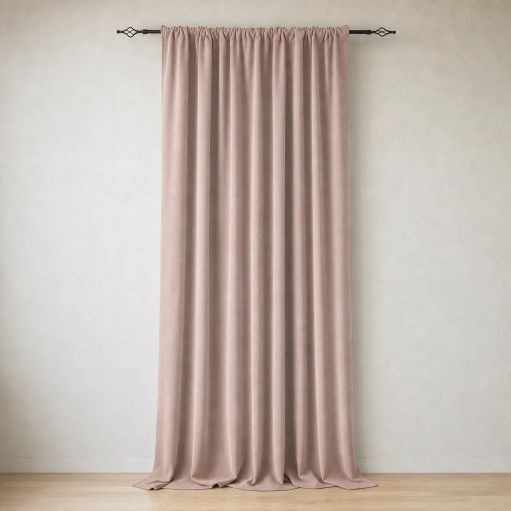 Chenille Blackout Curtains, 2 Panels - 98% Light Blocking - Pink