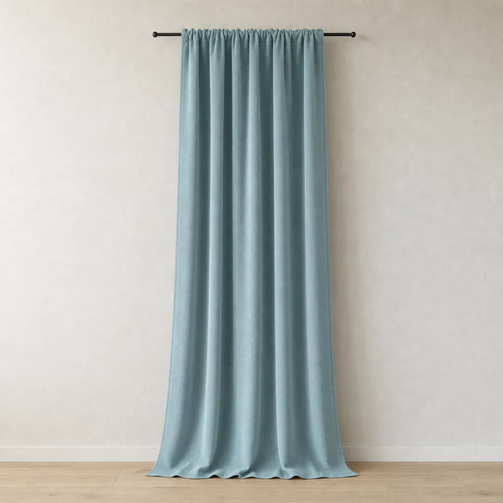Chenille Blackout Curtains, 2 Panels - 98% Light Blocking - Teal