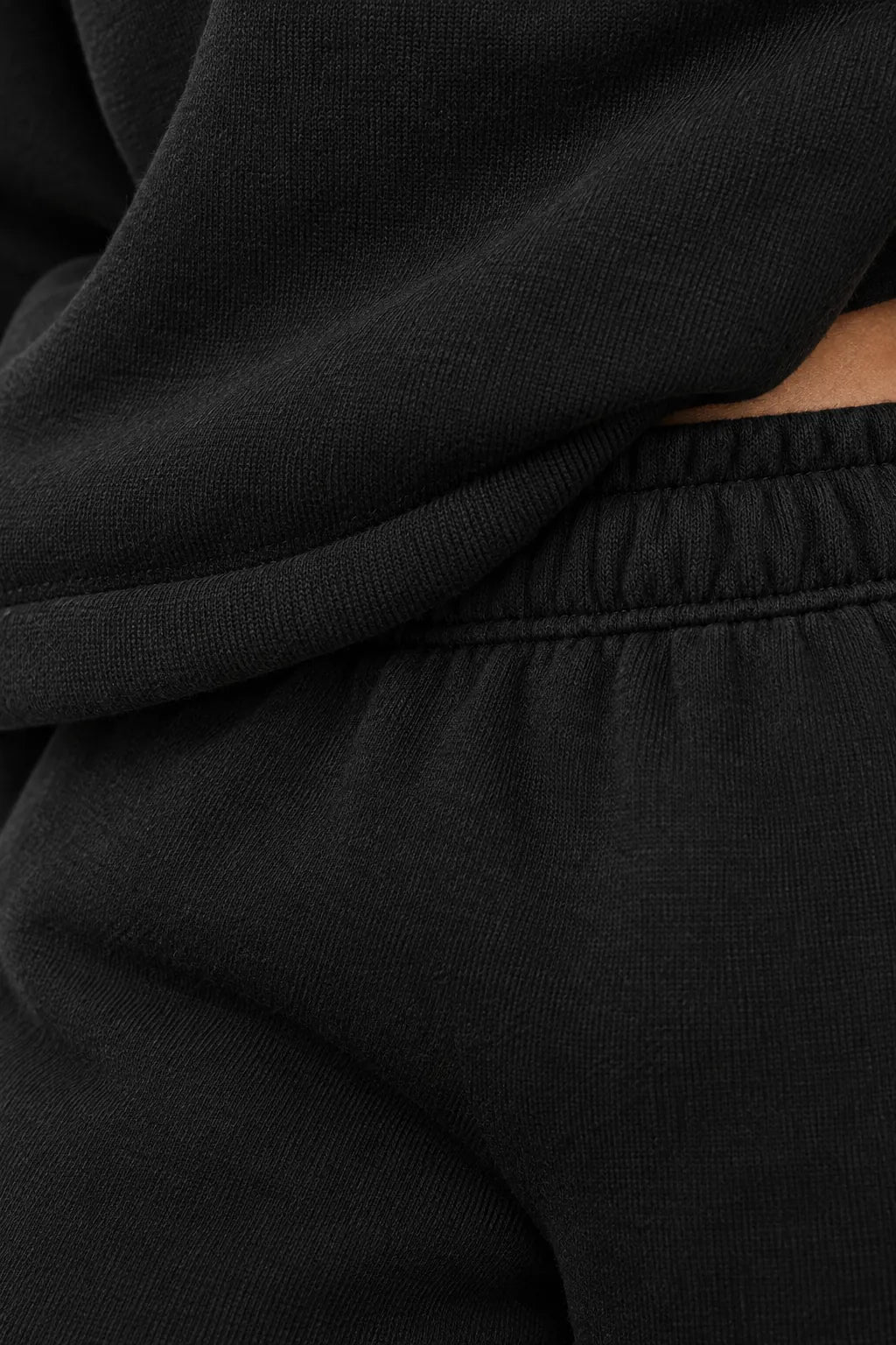 Women's Hoodie Lounge Set - Oversized Hoodie & Wide-Leg Sweatpants - Black