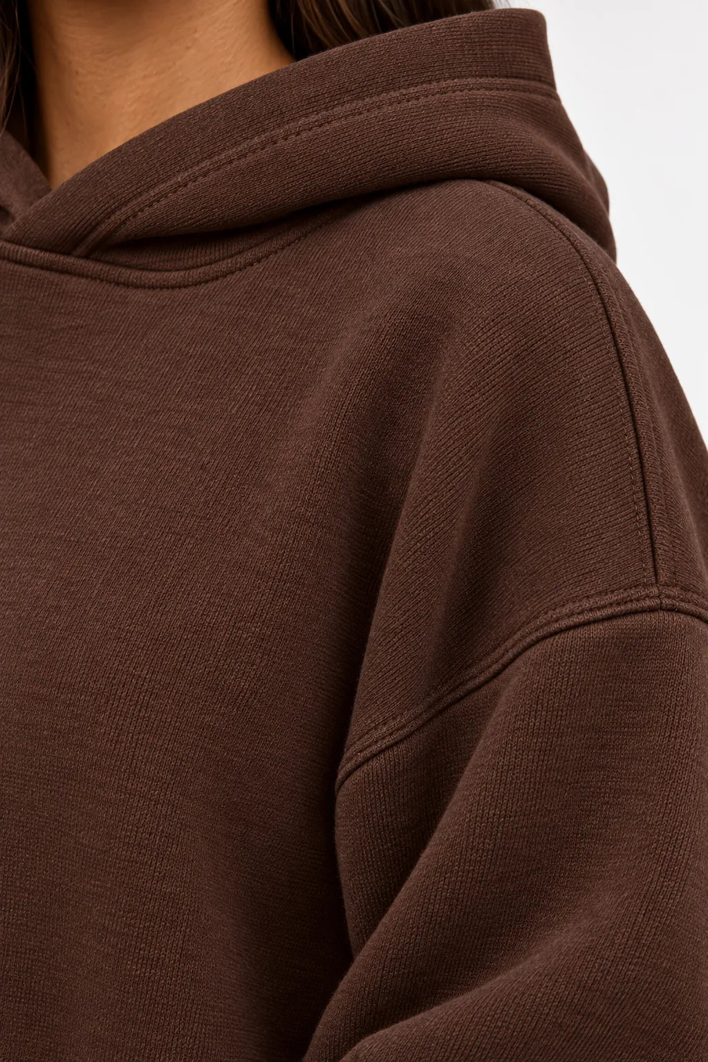 Women's Hoodie Lounge Set - Oversized Hoodie & Wide-Leg Sweatpants - Coffee