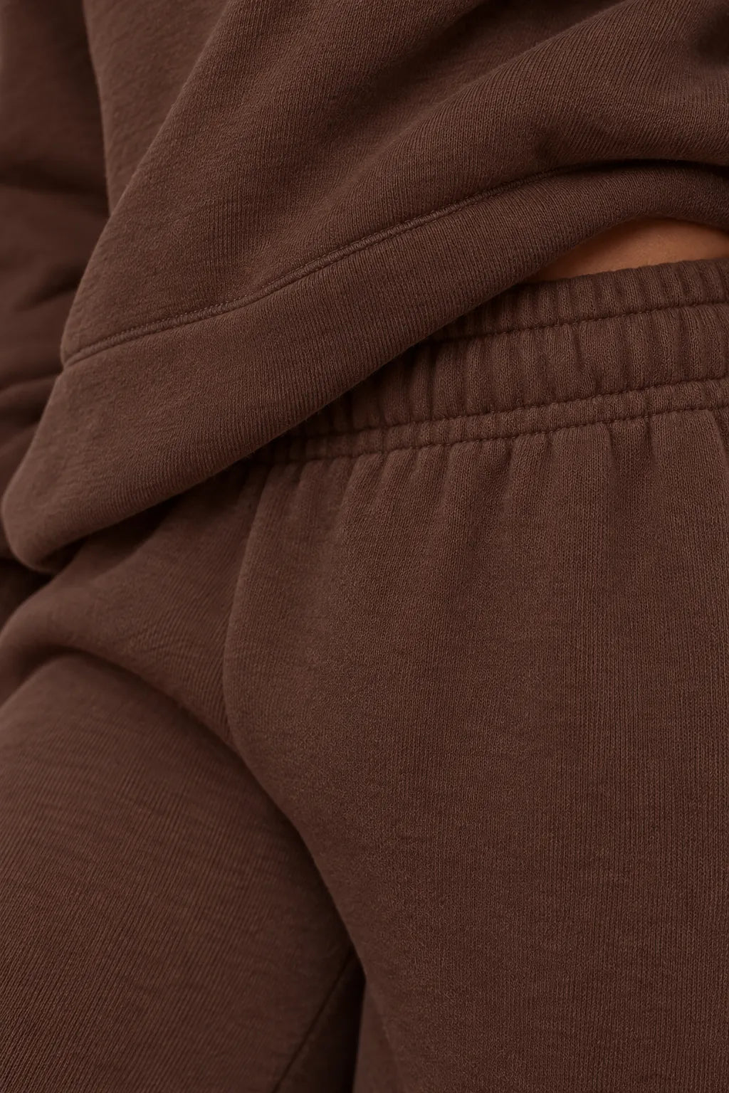 Women's Hoodie Lounge Set - Oversized Hoodie & Wide-Leg Sweatpants - Coffee