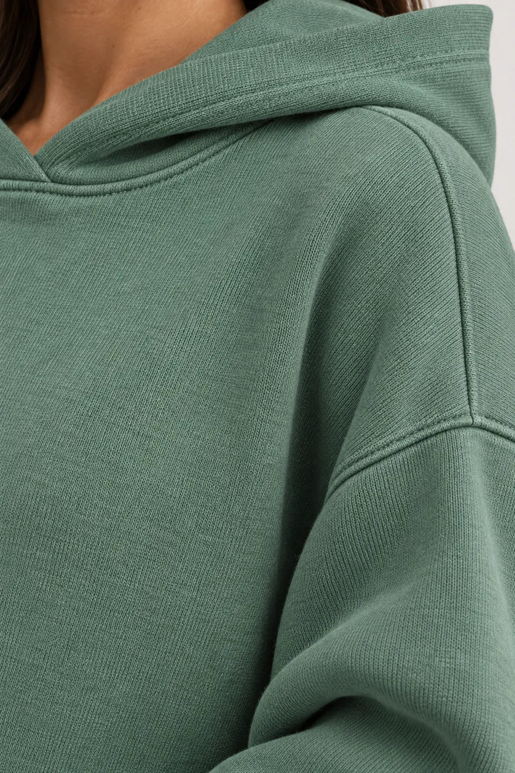 Women's Hoodie Lounge Set - Oversized Hoodie & Wide-Leg Sweatpants - Sage Green