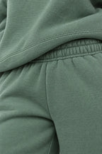 Women's Hoodie Lounge Set - Oversized Hoodie & Wide-Leg Sweatpants - Sage Green