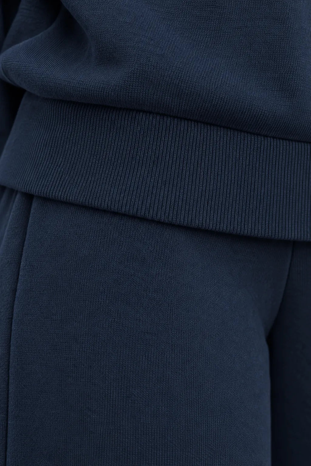 Women's Turtleneck Lounge Set - Long Sleeve Top & Straight-Leg Pants - Navy