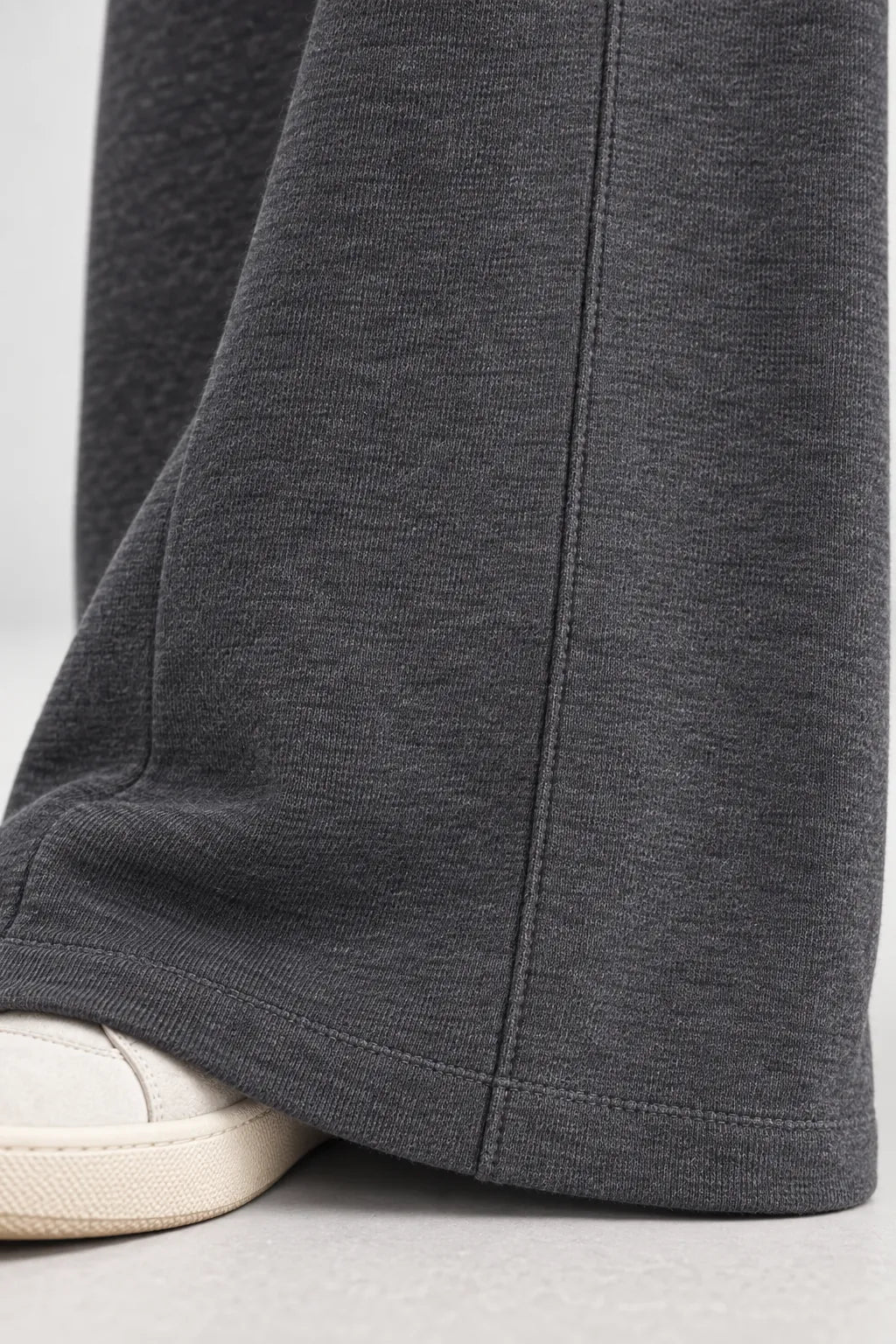 Women's Wide-Leg Sweatpants - High Waist Drawstring Lounge Pants with Pockets - Charcoal