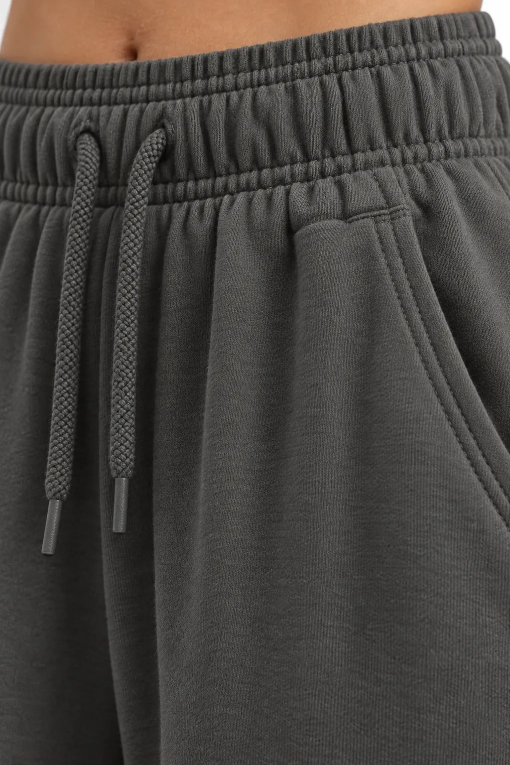 Women's Jogger Sweatpants - High Waist Baggy Lounge Pants with Pockets - Charcoal