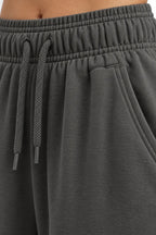 Women's Jogger Sweatpants - High Waist Baggy Lounge Pants with Pockets - Charcoal