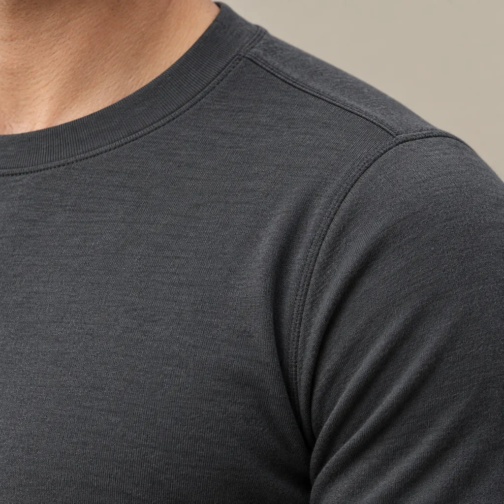 Men's Crew Neck Lounge Set - Long Sleeve Top & Jogger Pants - Charcoal