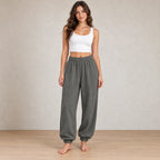 Women's Jogger Sweatpants - High Waist Baggy Lounge Pants with Pockets - Charcoal