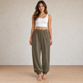 Women's Jogger Sweatpants - High Waist Baggy Lounge Pants with Pockets - Coffee