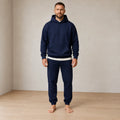 Men's Hoodie Lounge Set - Oversized Hoodie & Cuffed Joggers - Navy