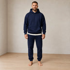 Men's Hoodie Lounge Set - Oversized Hoodie & Cuffed Joggers - Navy