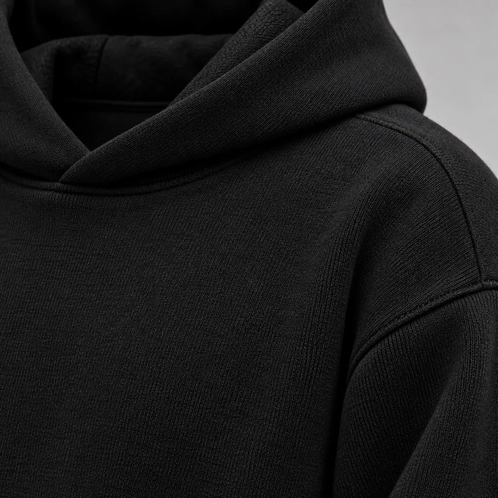 Men's Hoodie Lounge Set - Pullover Hoodie & Drawstring Jogger Pants - Black