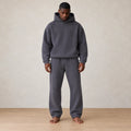 Men's Hoodie Lounge Set - Pullover Hoodie & Drawstring Jogger Pants - Charcoal